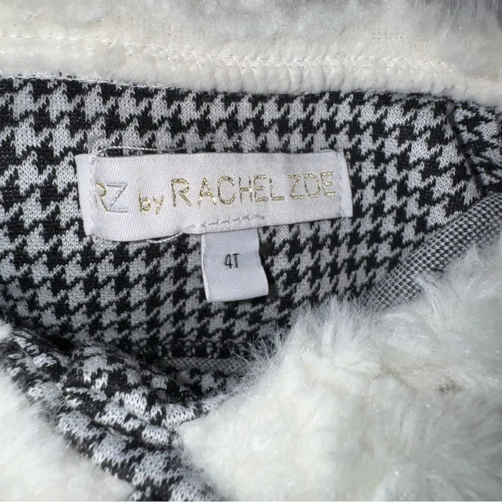 Rachel Zoe size 4t Black and White Houndstooth Cape